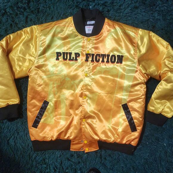 Pulp Fiction Satin Bomber Jacket by HGC – 5XL Vintage Style 30x33 w/ 28" Sleeve - Picture 1 of 8